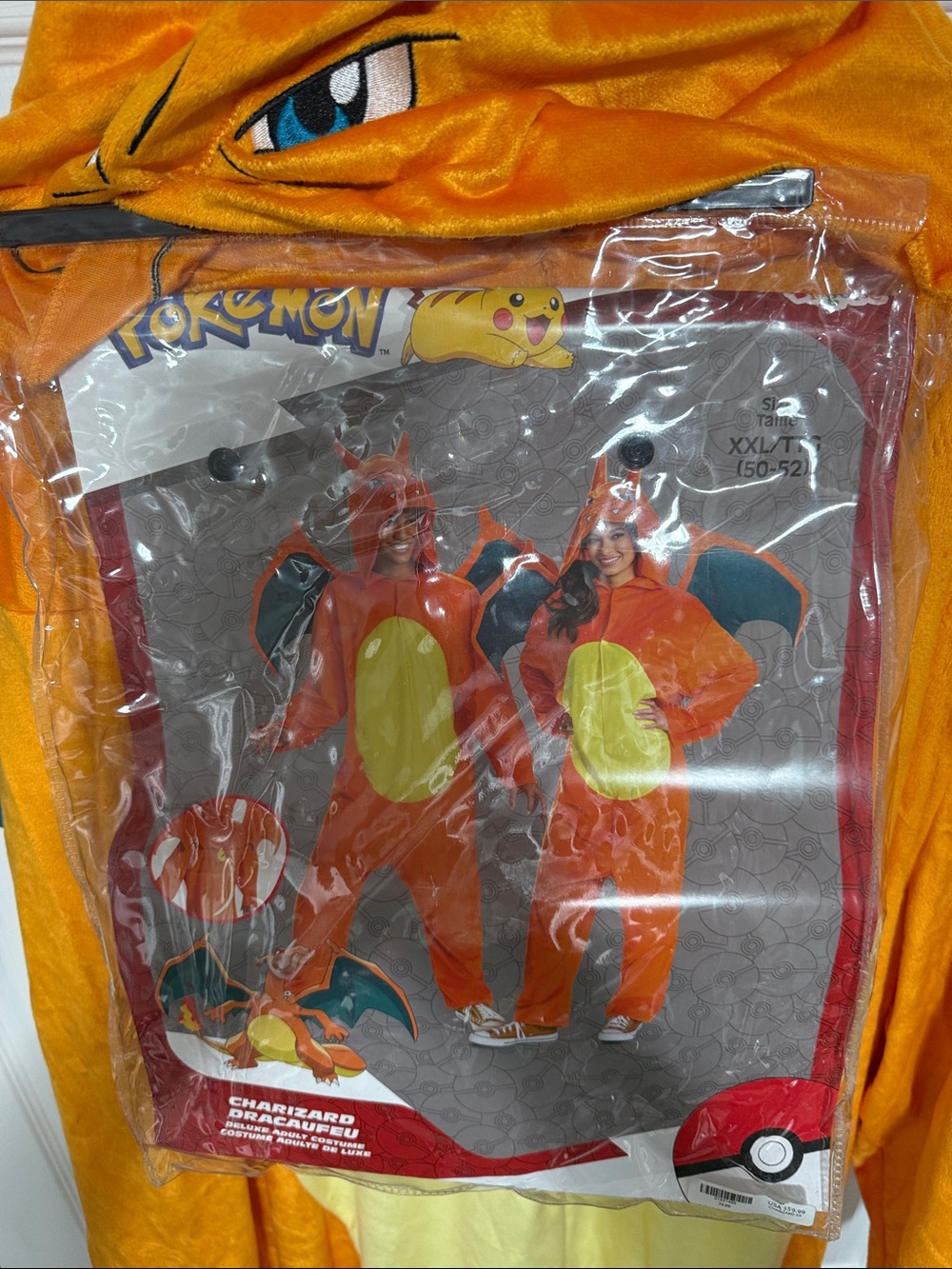 Pokemon Charizard adult Costume Onesie with Hood - Picture 2 of 6